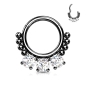 Mobile Preview: Hinged Segment Hoop Ring with 3 Prong