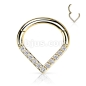 Mobile Preview: Titanium Hinged Segment Hoop Ring with Single Line CZ Paved Chevron