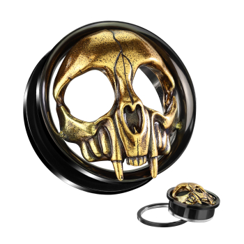 Gold Skull Head Black PVD
