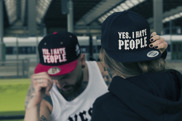 Snapback Cap - Yes, I Hate People - Black